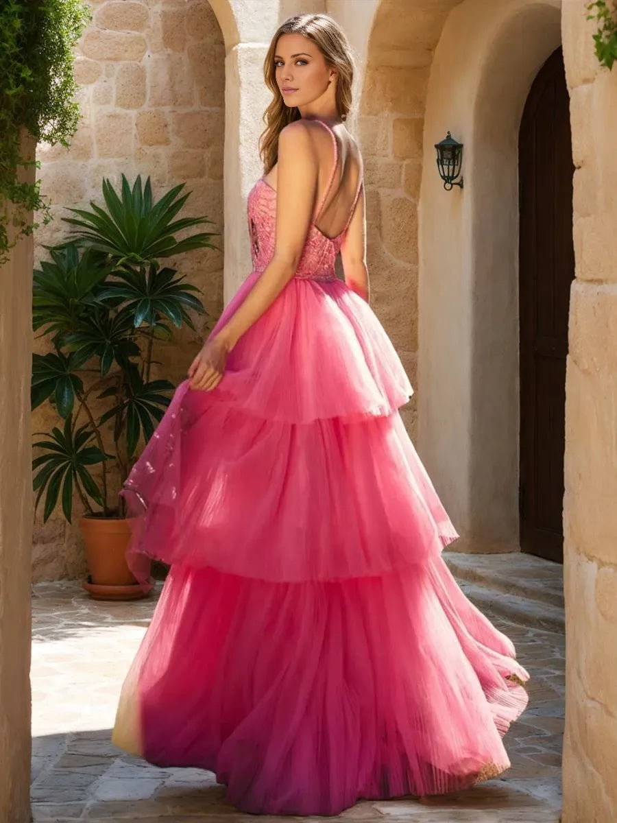 Princess Criss Cross Sleeveless Asymmetrical Ruched Prom Dresses Party Dresses Evening Dresses