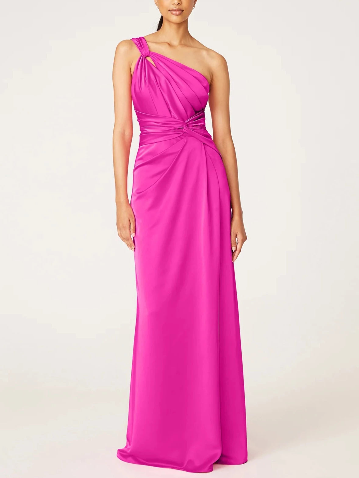 Princess One-Shoulder Sleeveless Floor-Length with Ruffles Party Dress Evening Dress
