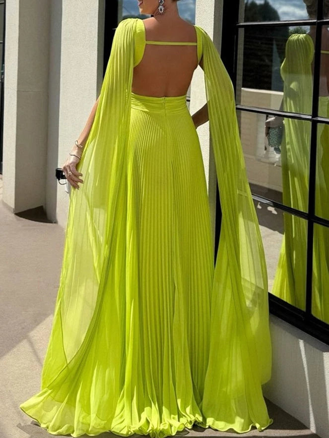 Princess Scoop Neck Sleeveless Floor-Length Ruched Evening Dresses