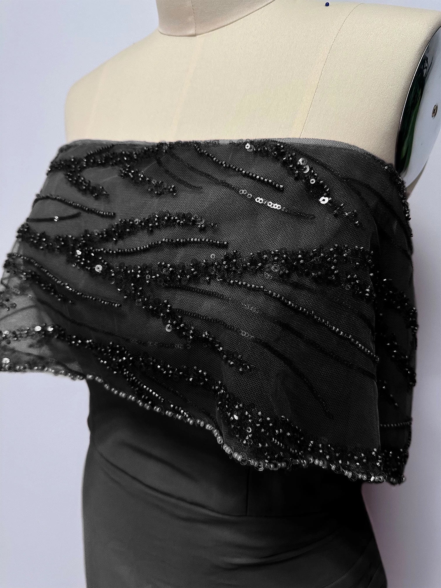 Princess Sparkly Portrait Neckline Floor-Length Evening Dresses