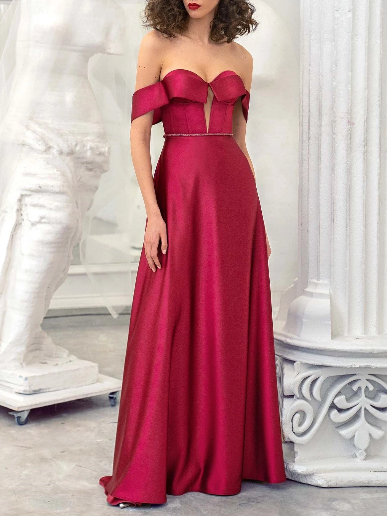 Princess Strapless Sleeveless Floor-Length Prom Dress Evening Dress