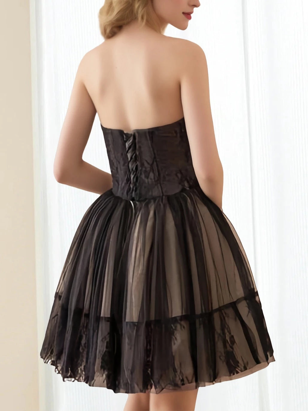 Princess Strapless Sleeveless Mini With Corset Bodice Party Dance Cocktail Homecoming Dress