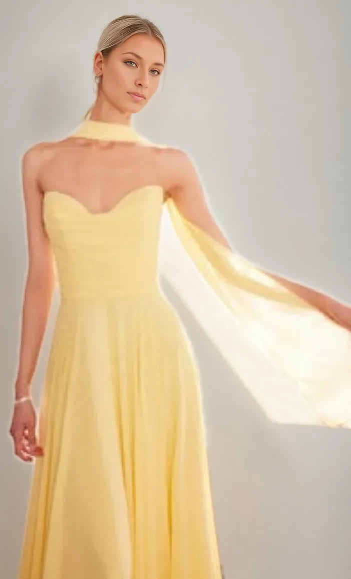 Princess Strapless Sweetheart Backless Floor-Length with Ribbon Lace-up  Evening Dresses Party Dress Prom Dresses