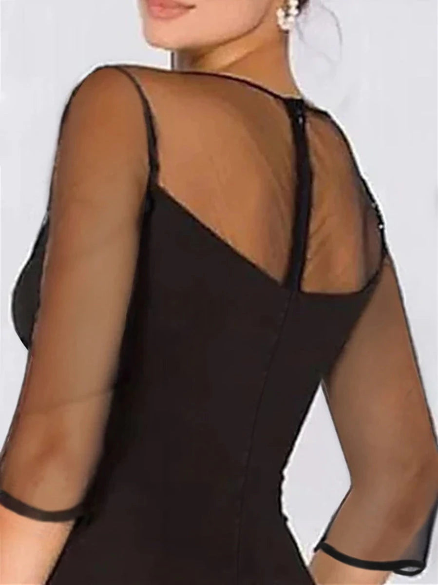 Princess Sweetheart Long Sleeves With Lace Flower High Split Evening Dresses