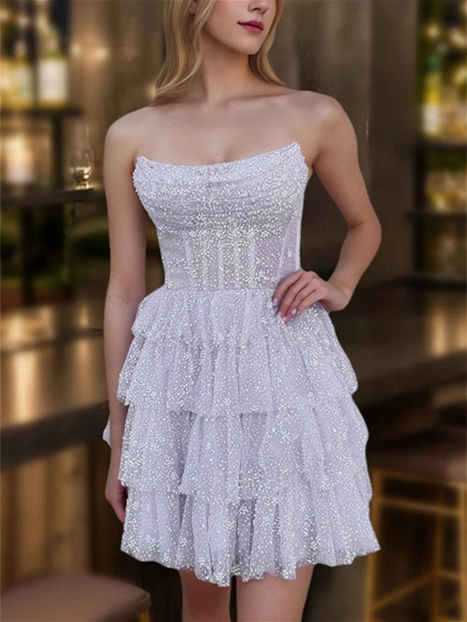 Princess Sweetheart Sleeveless Mini With Illusion Corset Bodice Party Dance Cocktail Homecoming Dress