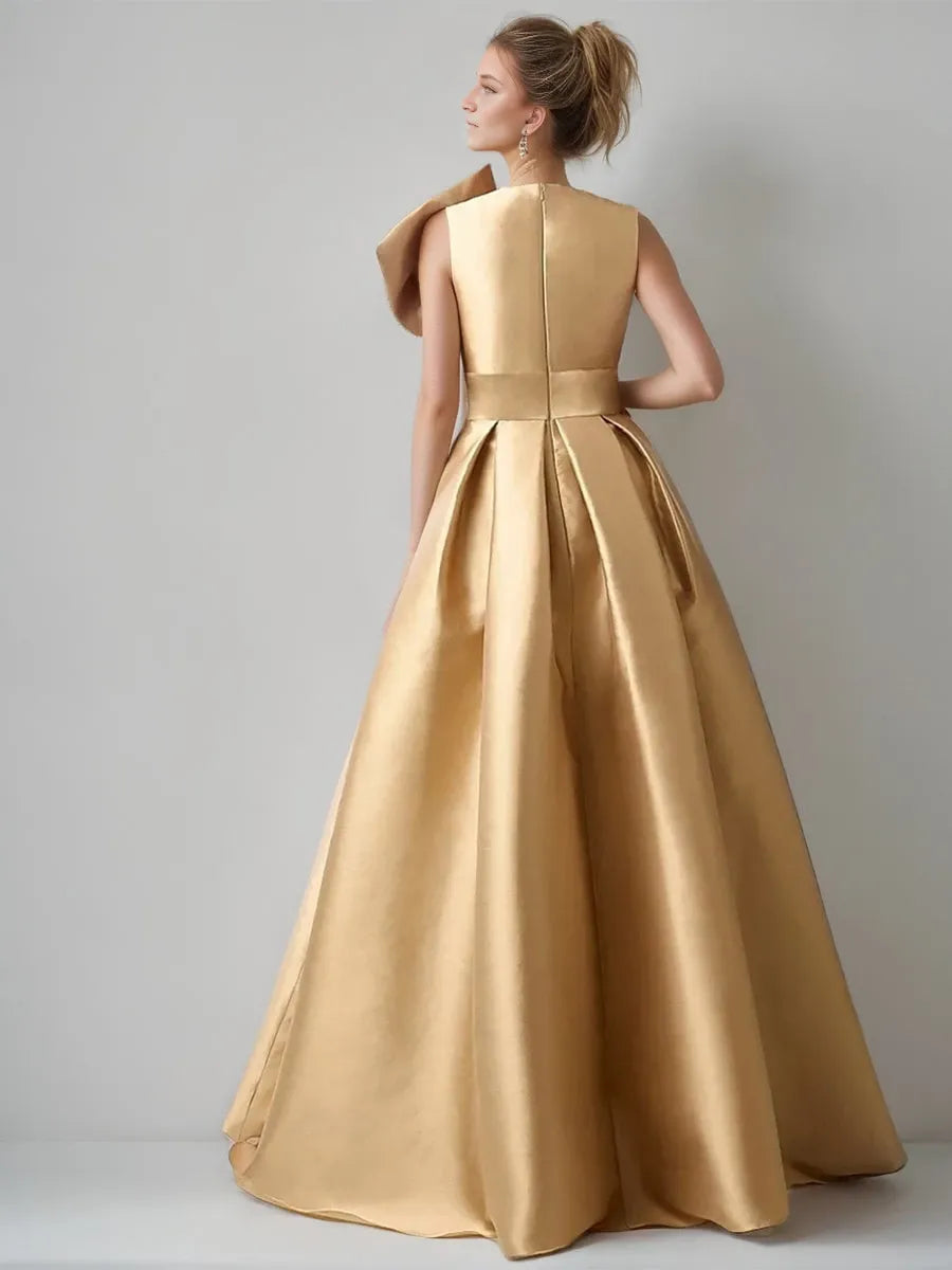 Princess V-Neck Sleeveless High-End with High Split Beadings Pocket Evening Dresses