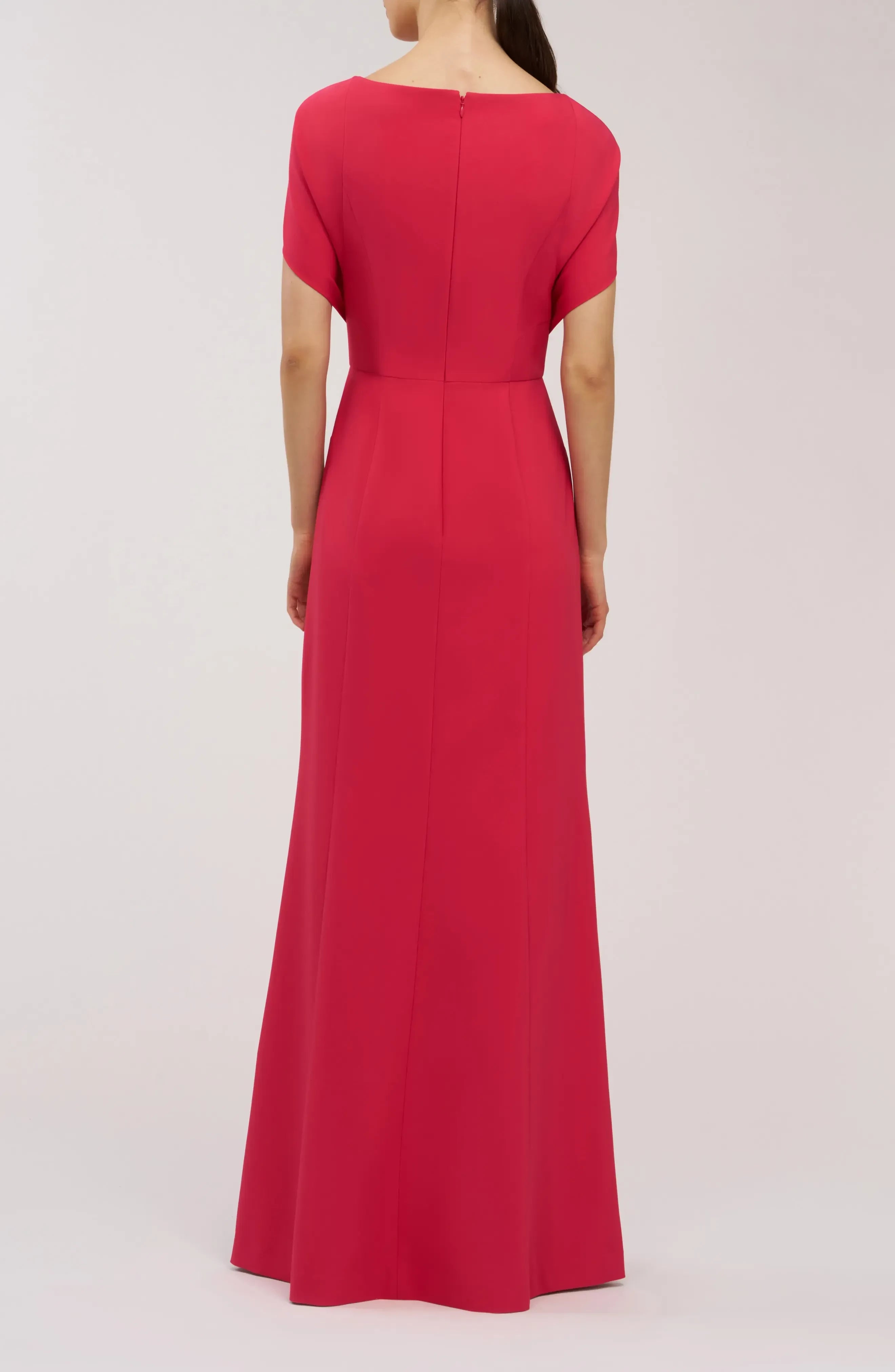 Radiant Mermaid Boat Neck Cape Sleeve Zipper Back Floor Length Evening Dress