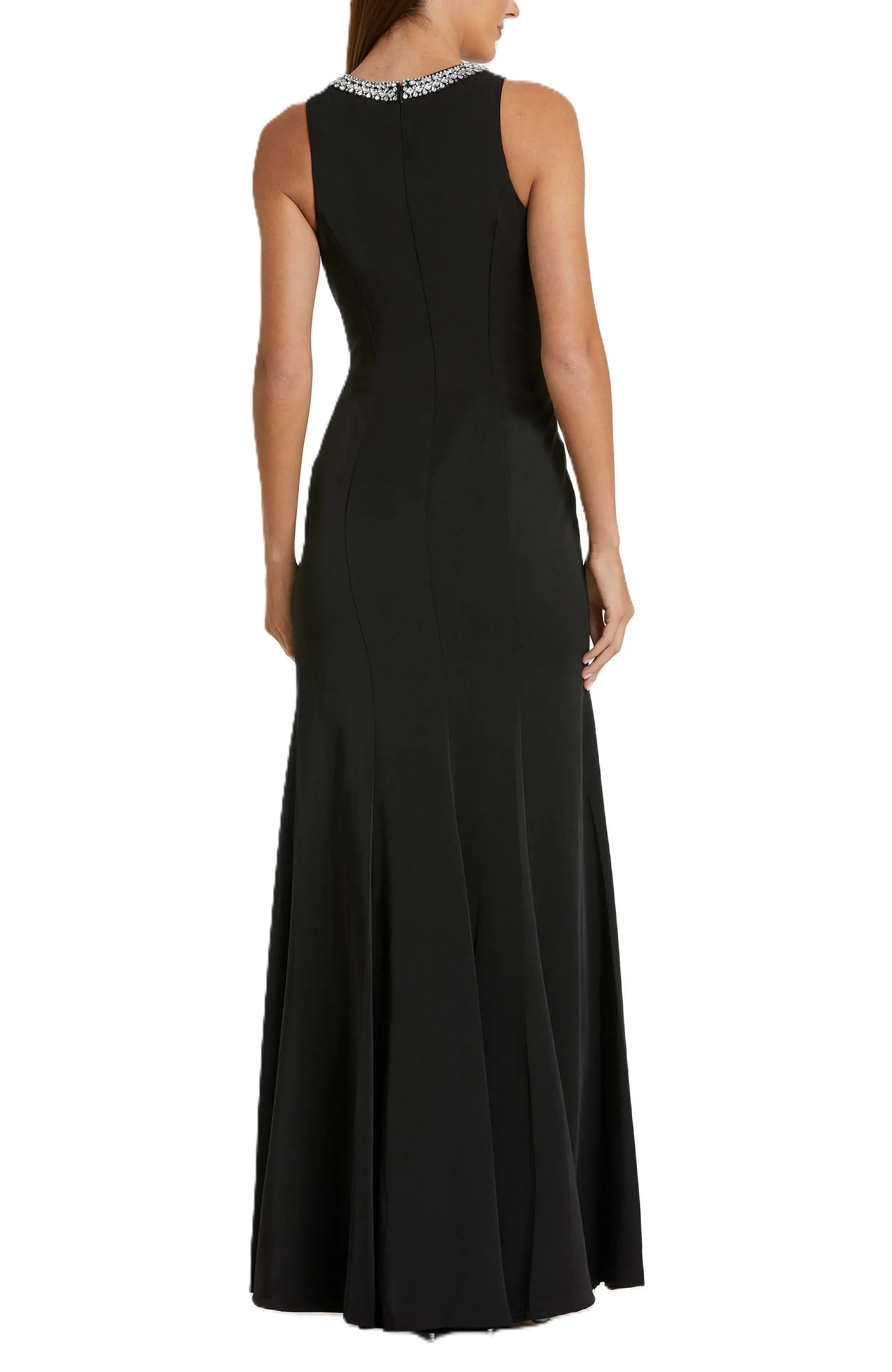 Radiant Mermaid Jewel Neck Sleeveless Plain Back Floor Length Evening Dress