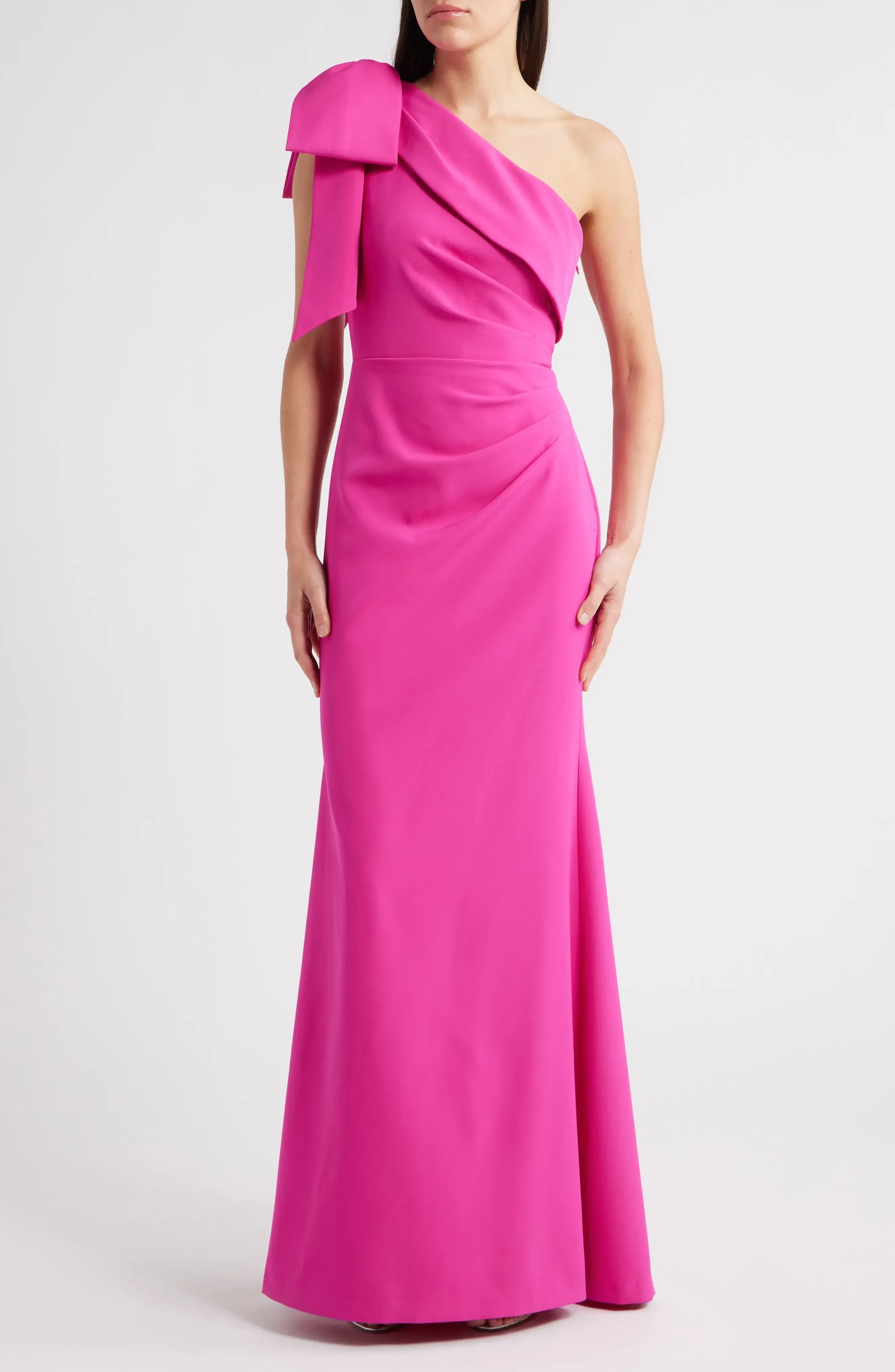 Radiant Sheath One Shoulder Sleeveless Open Back Floor Length Evening Dress