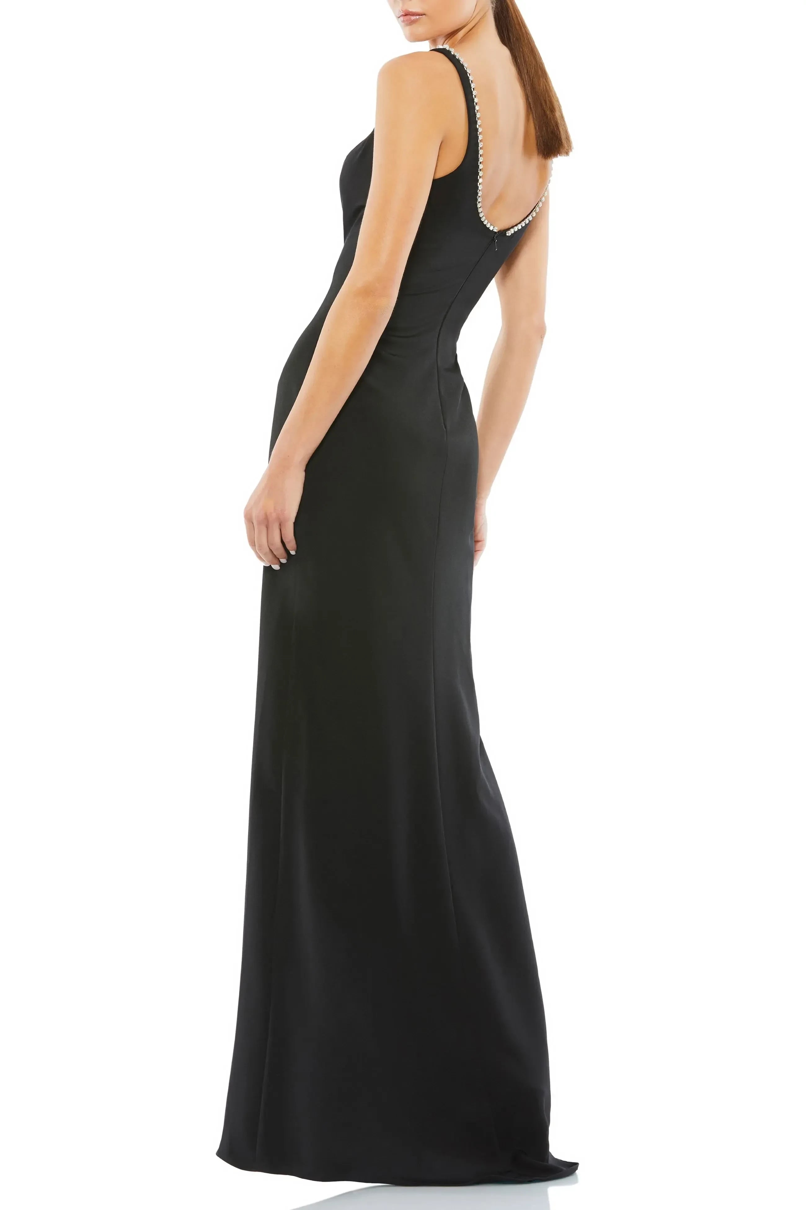 Radiant Sheath Scoop Neck Sleeveless Zipper Back Floor Length Evening Dress