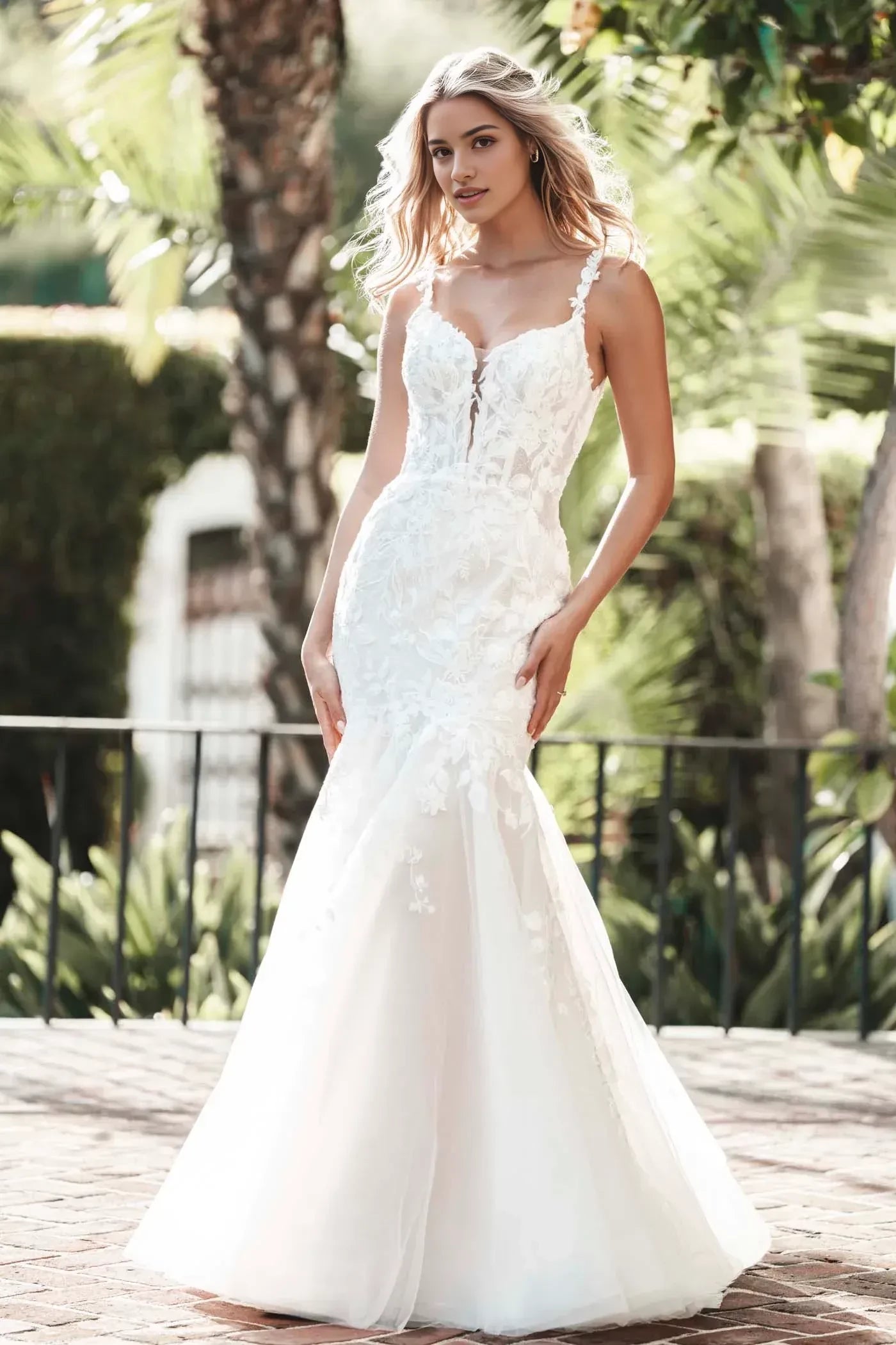 Radiant Trumpet Sweetheart Neckline Spaghetti Strap Open Back Floor Length Wedding Dress