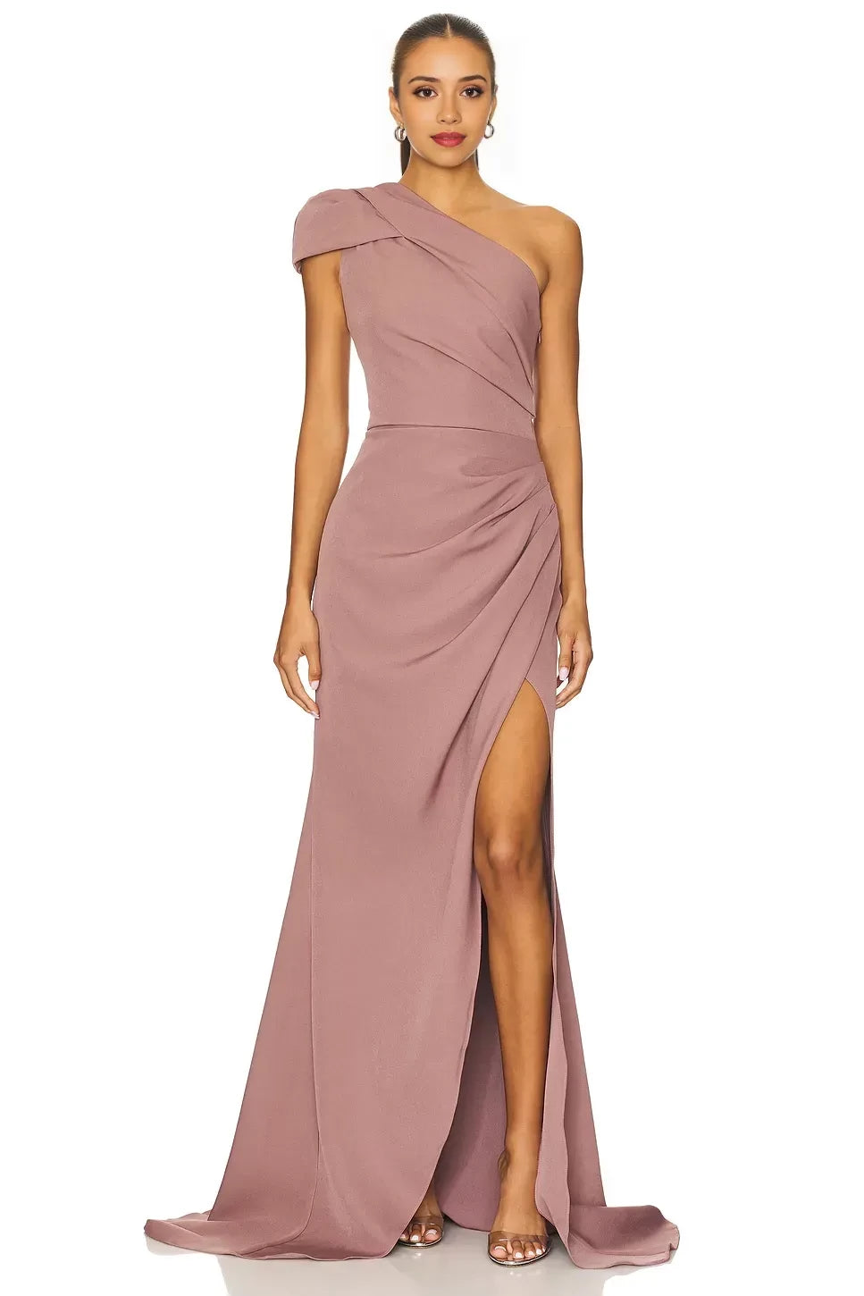 Refined Mermaid One Shoulder Sleeveless Open Back Floor Length Evening Dress