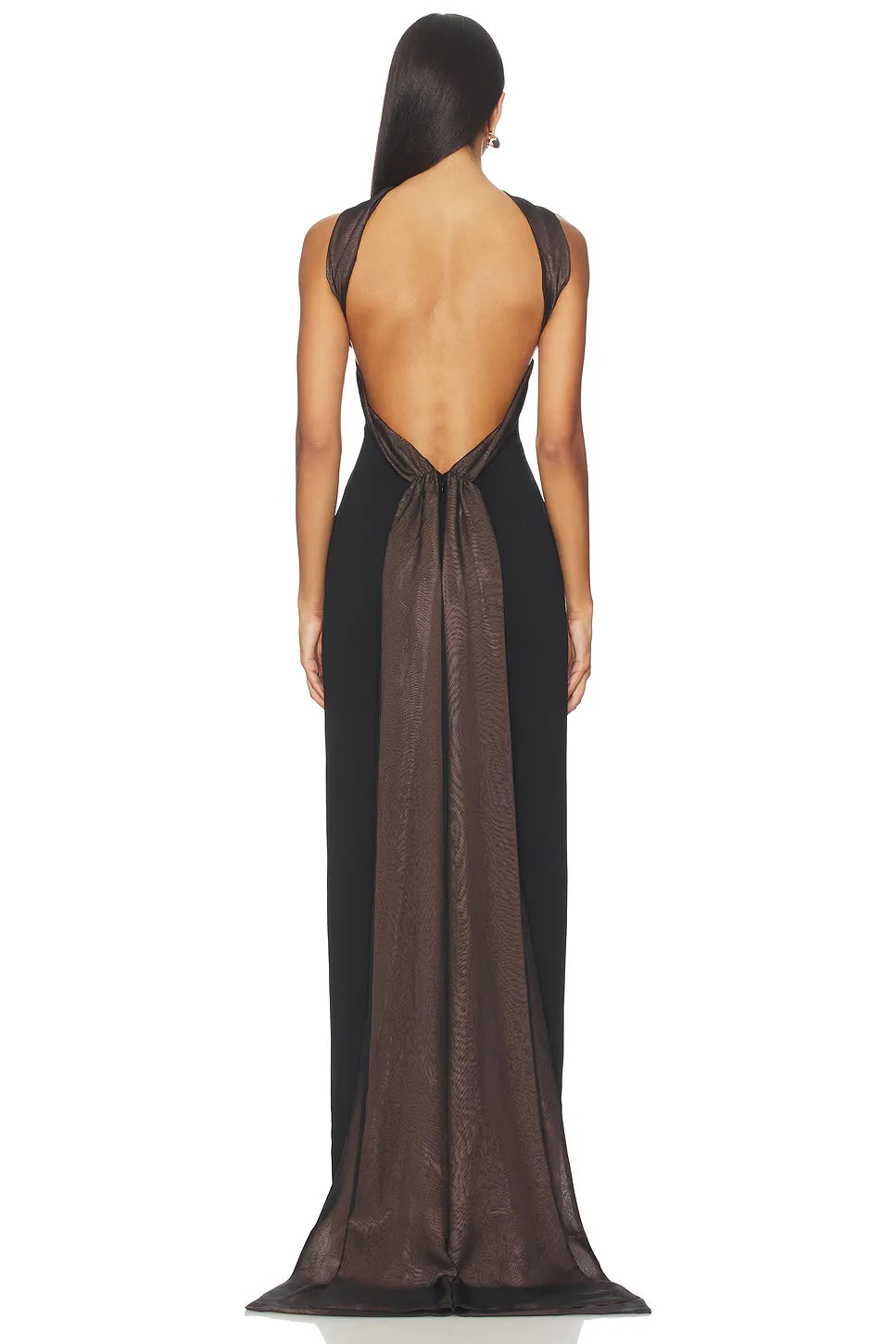 Regal Sheath Strapless Sleeveless Draped Back Floor Length Evening Dress