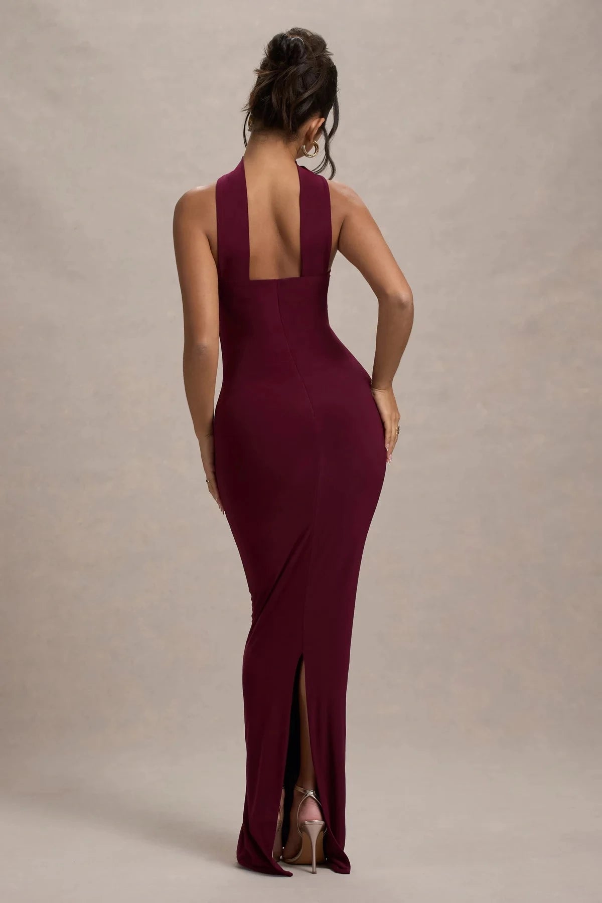 Riveting Mermaid Strapless Detachable Cowl Neck Open Back High Slit Floor Length Evening Dress