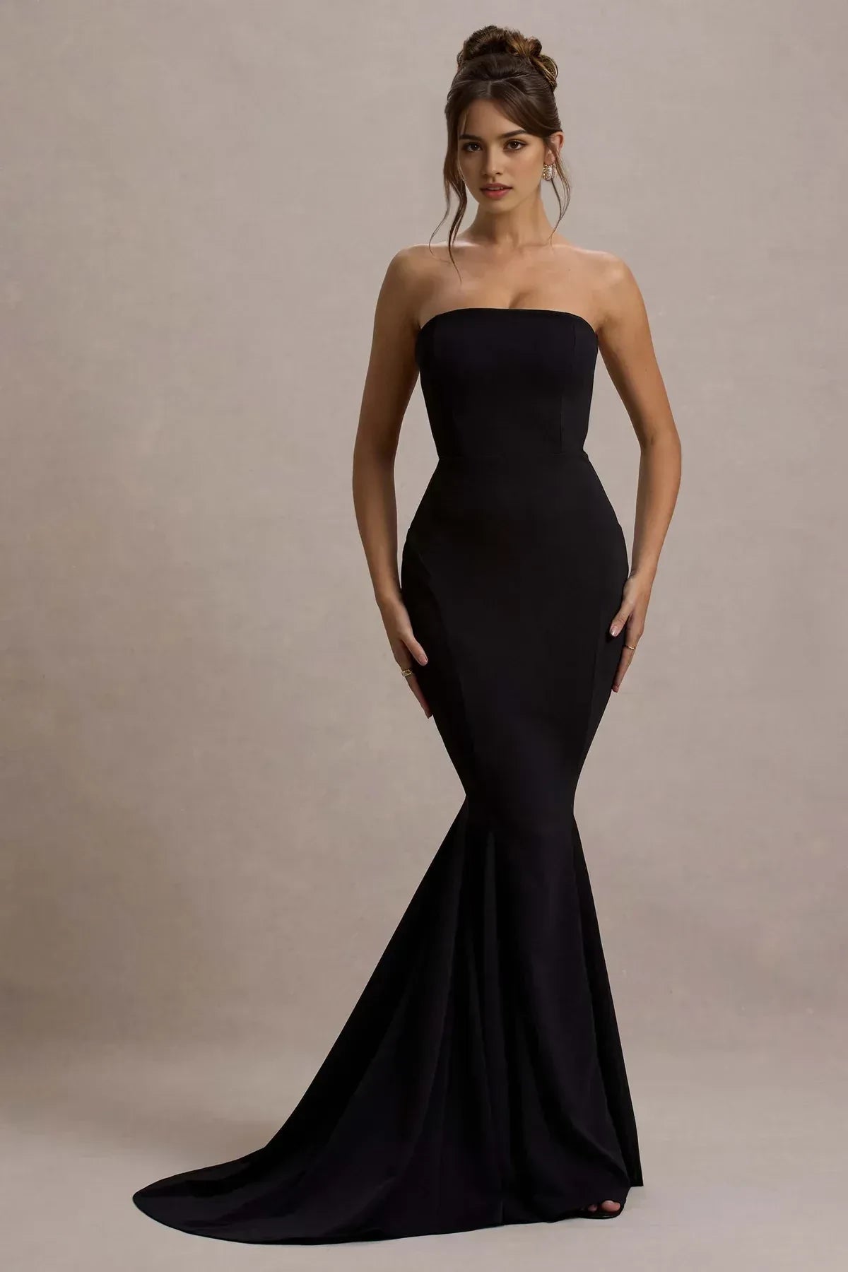 Riveting Mermaid Strapless Sleeveless Open Back Floor Length Evening Dress