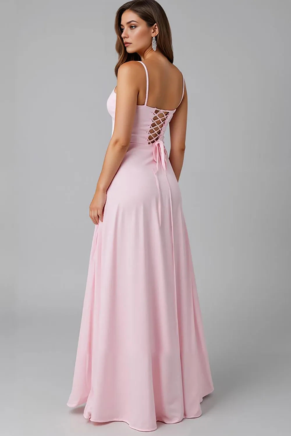 Romantic A Line Sweetheart Neck Spaghetti Strap Criss Cross Back Evening Dress Homecoming Dress