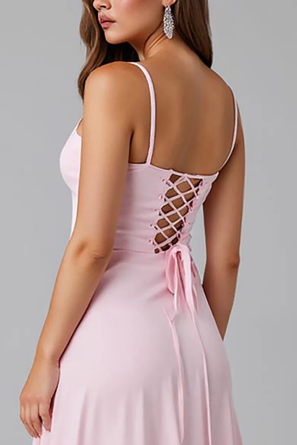 Romantic A Line Sweetheart Neck Spaghetti Strap Criss Cross Back Evening Dress Homecoming Dress