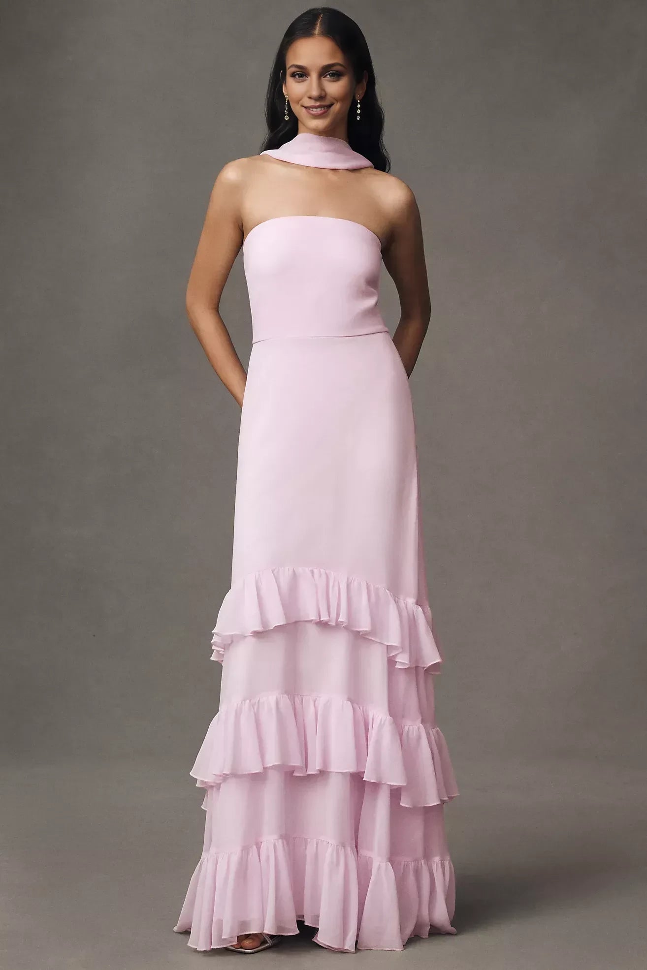 Romantic Mermaid Strapless Sleeveless Open Back Floor Length Evening Dress