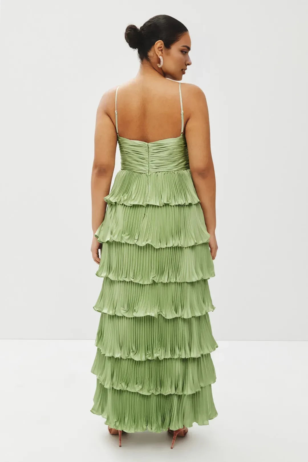 Romantic Sheath Sweetheart Neck Sleeveless Tiered Ruffle Floor Length Plus Size Prom Dress