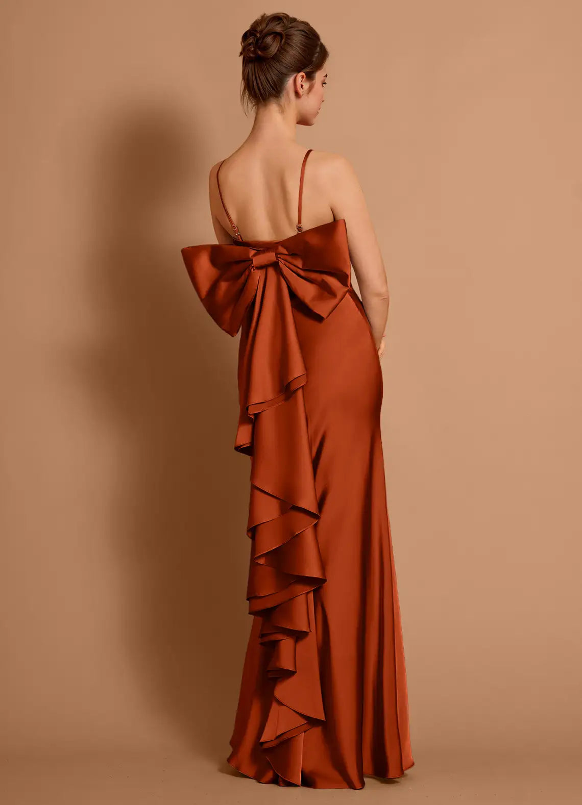 Ruffled Mermaid Strapless Sleeveless Bow Back Floor Length For Ladies Prom Dress