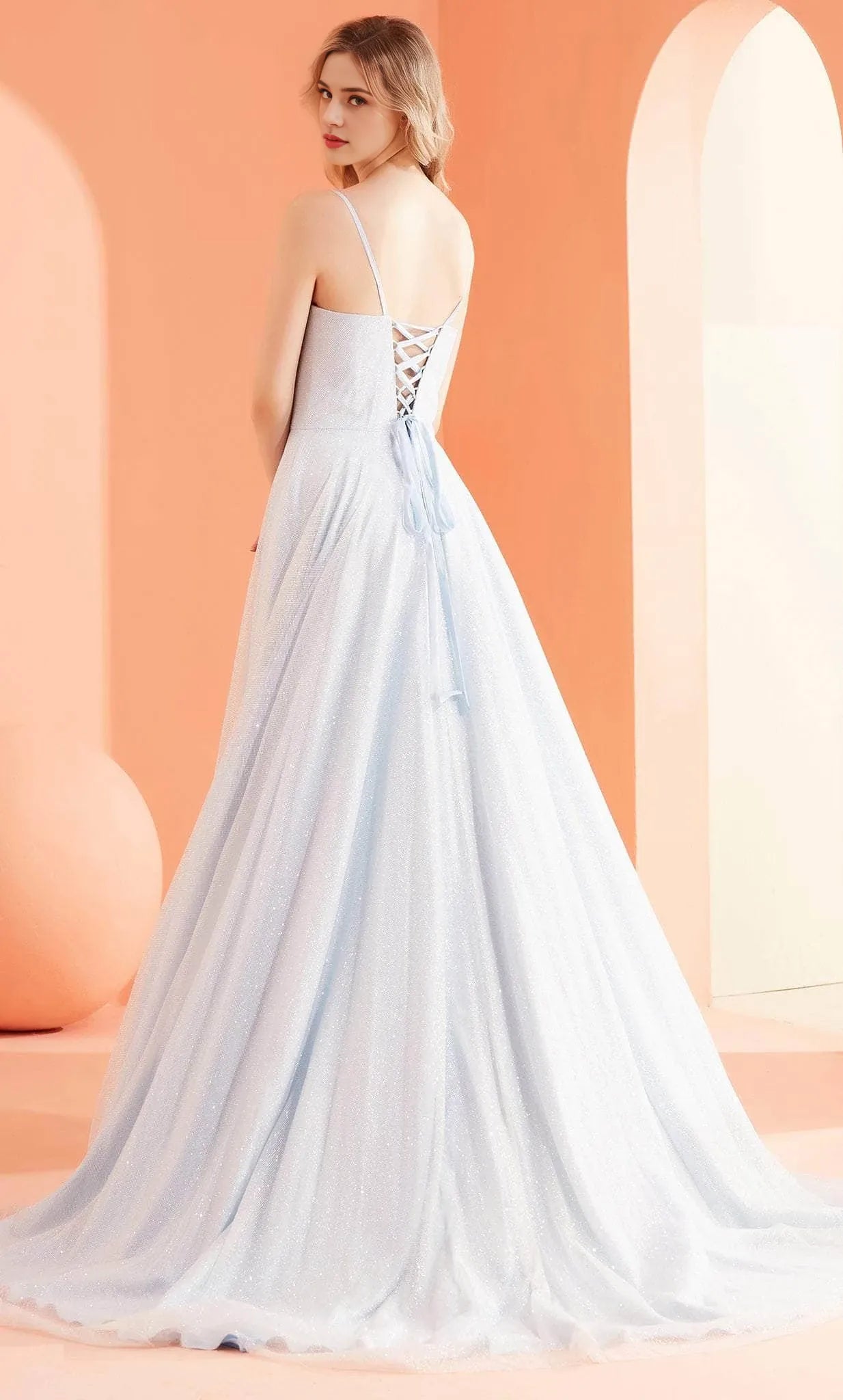 Scoop Sleeveless A-Line Shiny Off the shoulder Floor Length Prom Dress For Sale For Ladies