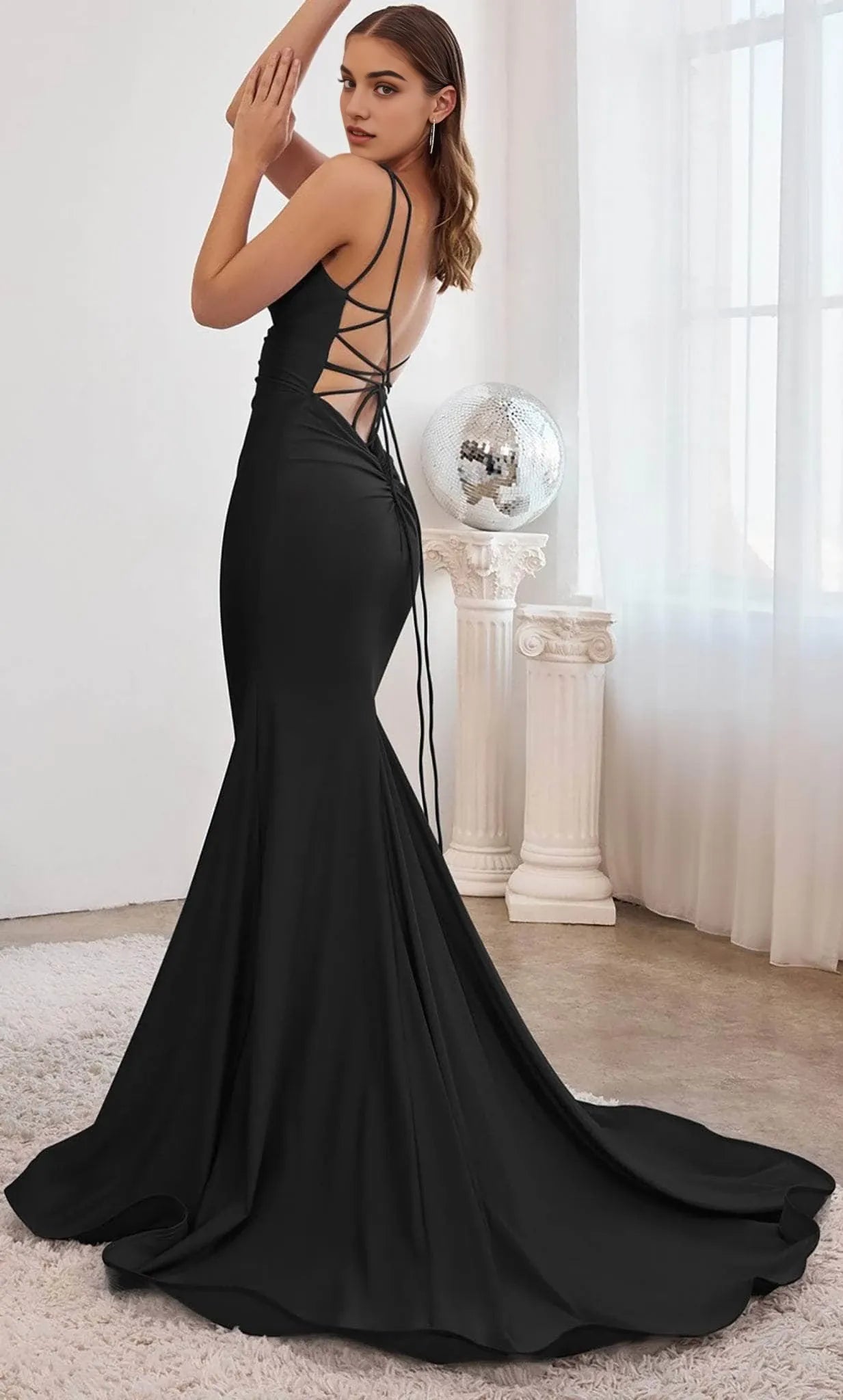 Scoop Sleeveless Mermaid Simple Off the shoulder Floor length Prom Dress Hot Sale For Ladies