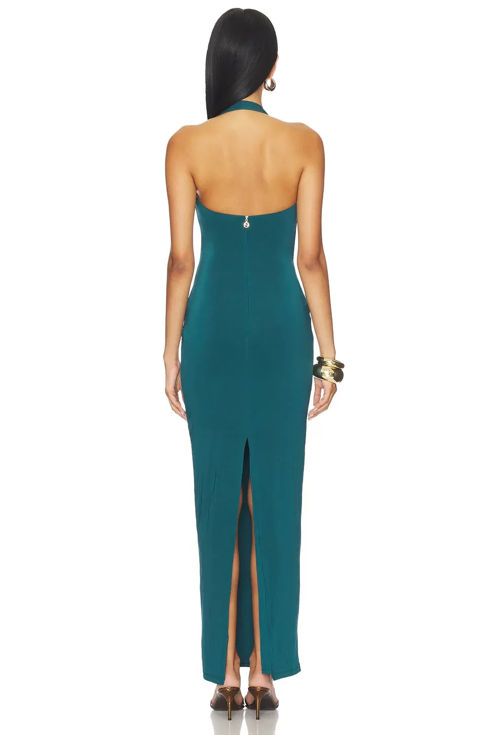 Seductive Sheath Halter Neck Sleeveless Zipper Back Floor Length Evening Dress