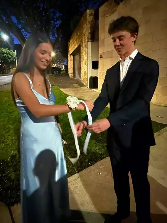 Sexy Sleeveless Light Blue Long Prom Dresses Evening Gown