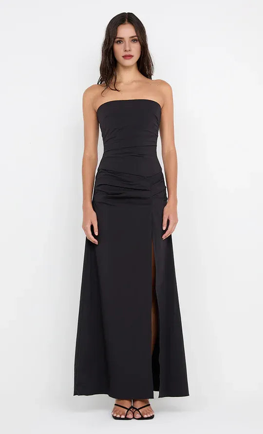 Sharp Sheath Strapless Sleeveless Ruched Back Floor Length For Ladies Prom Dress