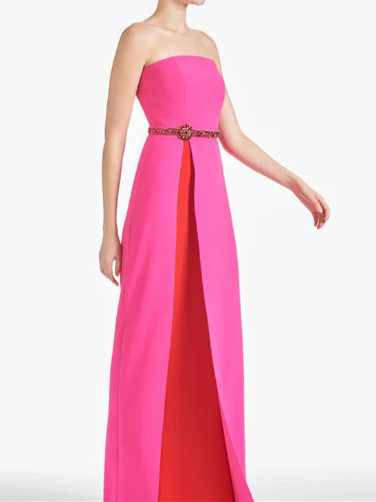 Sheath Strapless Off Shoulder Floor-Length Prom Dress Evening Dress