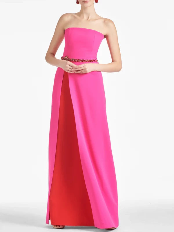 Sheath Strapless Off Shoulder Floor-Length Prom Dress Evening Dress