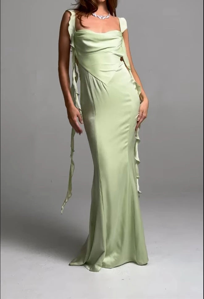Sheath Strapless Sleeveless Floor-Length Long With Sash Party Dress Evening Dresses
