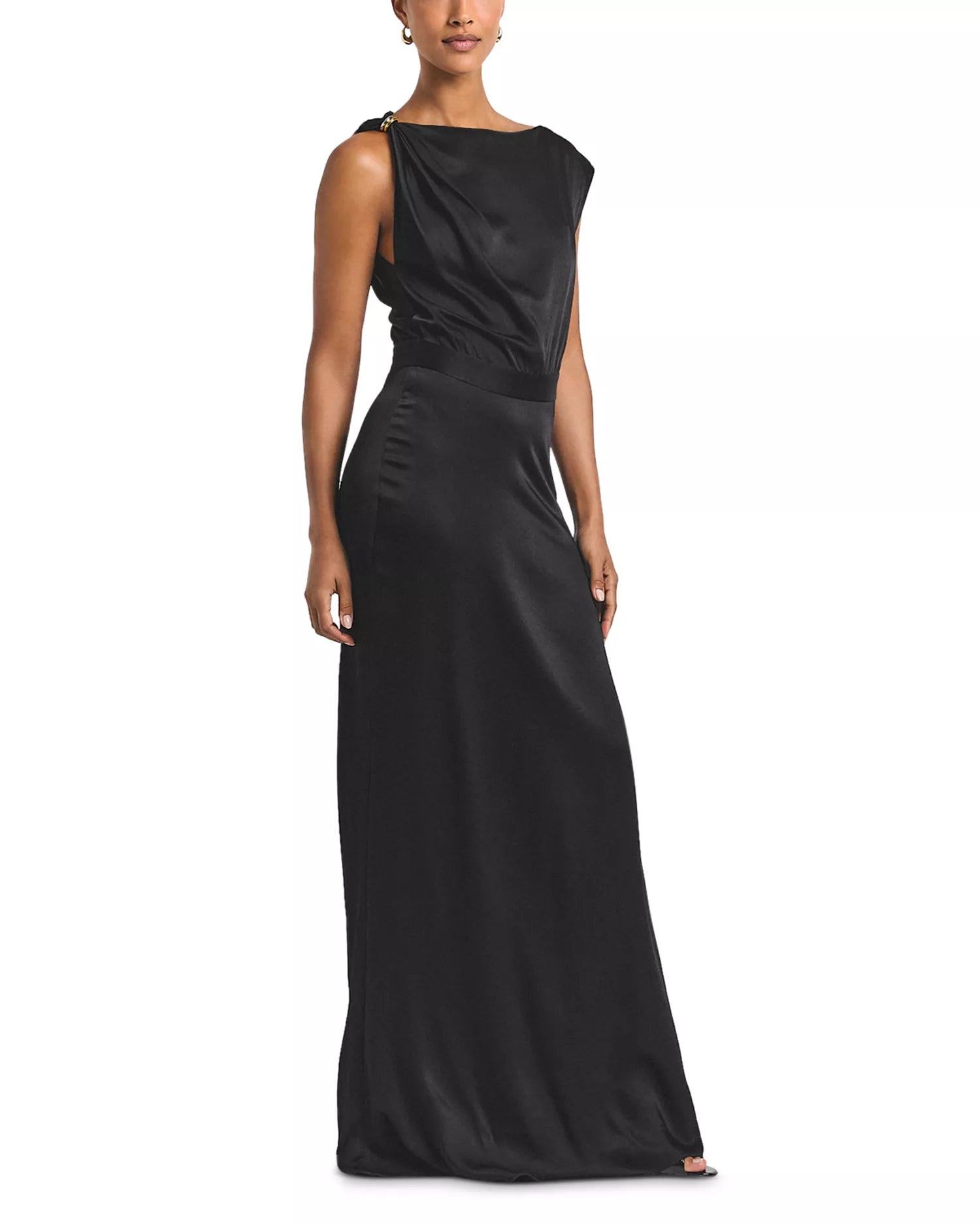 Silky Sheath Boat Neck Cap Sleeve Zipper Back Floor Length Hot Sale Prom Dress