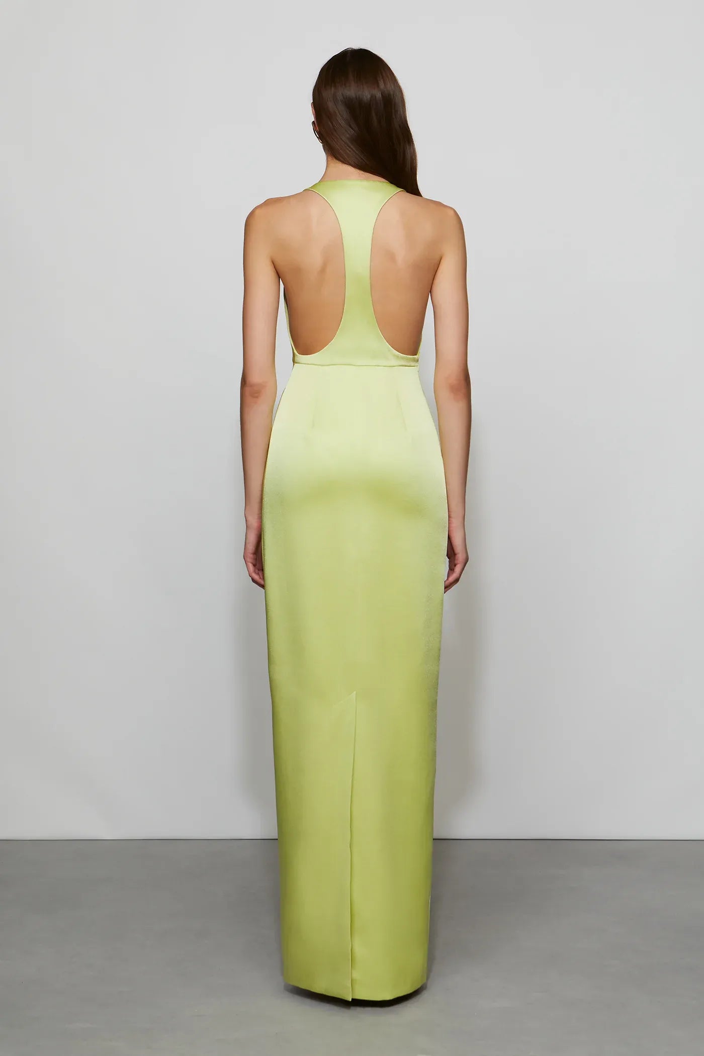 Silky Sheath Halter Neck Sleeveless Keyhole Back Floor Length For Women Prom Dress