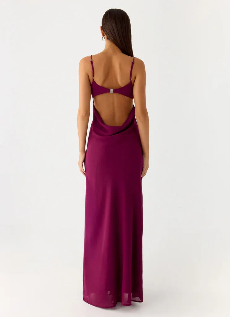 Simple Sheath Square Neck Sleeveless Open Back Floor Length Plus-Size Evening Dress