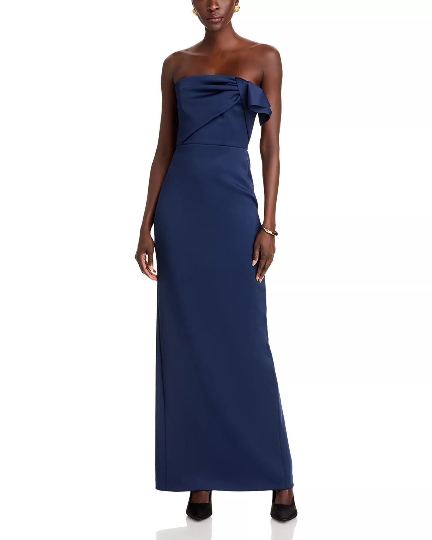 Simple Sheath Strapless Sleeveless Open Back Floor Length Hot Sale Prom Dress ﻿