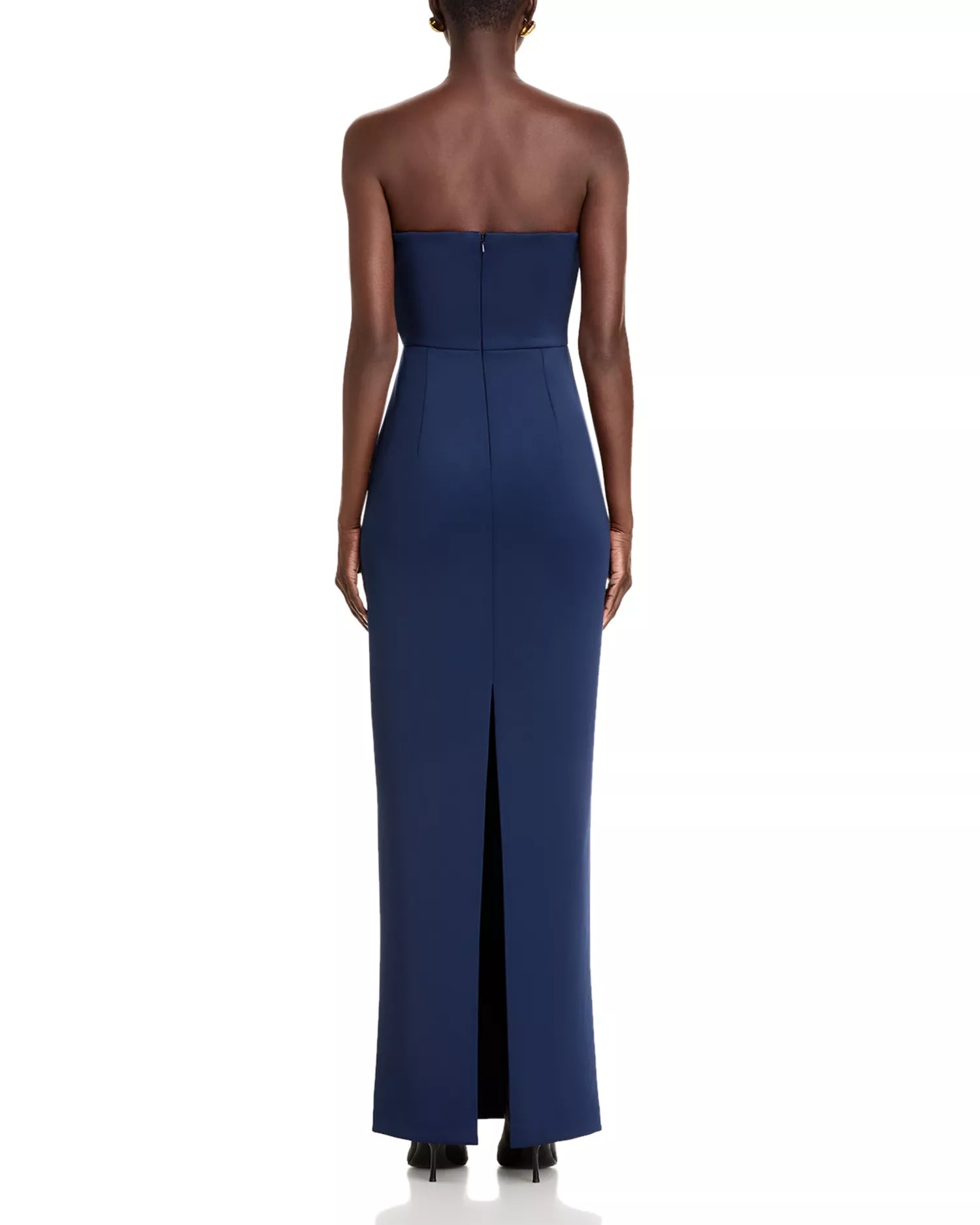 Simple Sheath Strapless Sleeveless Open Back Floor Length Hot Sale Prom Dress ﻿