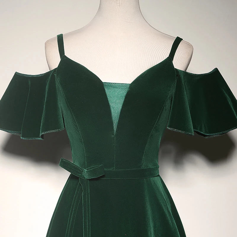 Simple And Generous Dress New Style Velvet Lace Up Floor Length Evening Dress Party Dresses Prom Dress