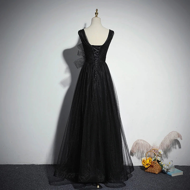 Simple And Generous Tulle Sleeveless Lace Up Floor Length Evening Dress Party Dresses Prom Dress