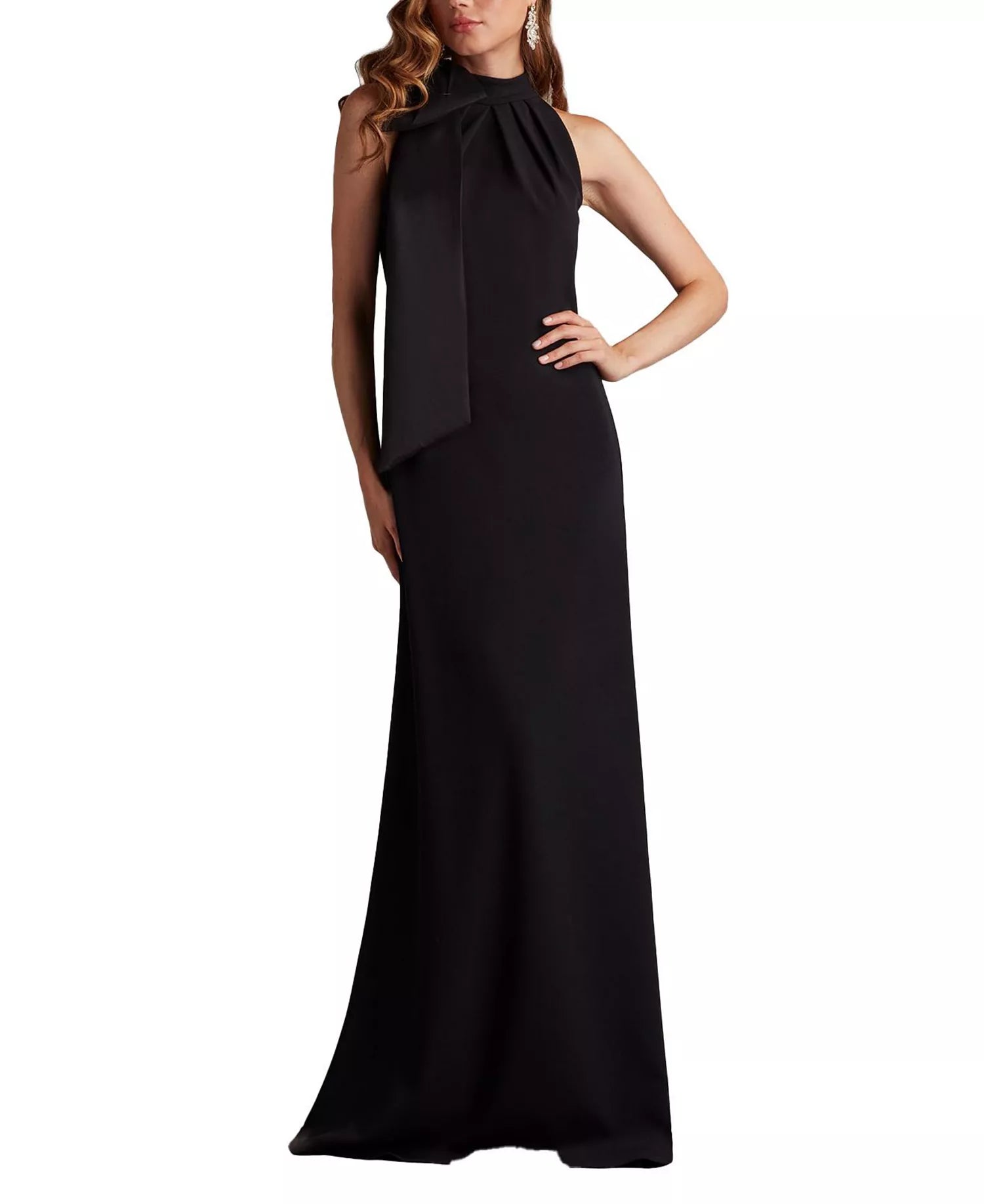 Sleek Ballgown Halter Neck Sleeveless Bow Back Floor Length For Sale Prom Dress