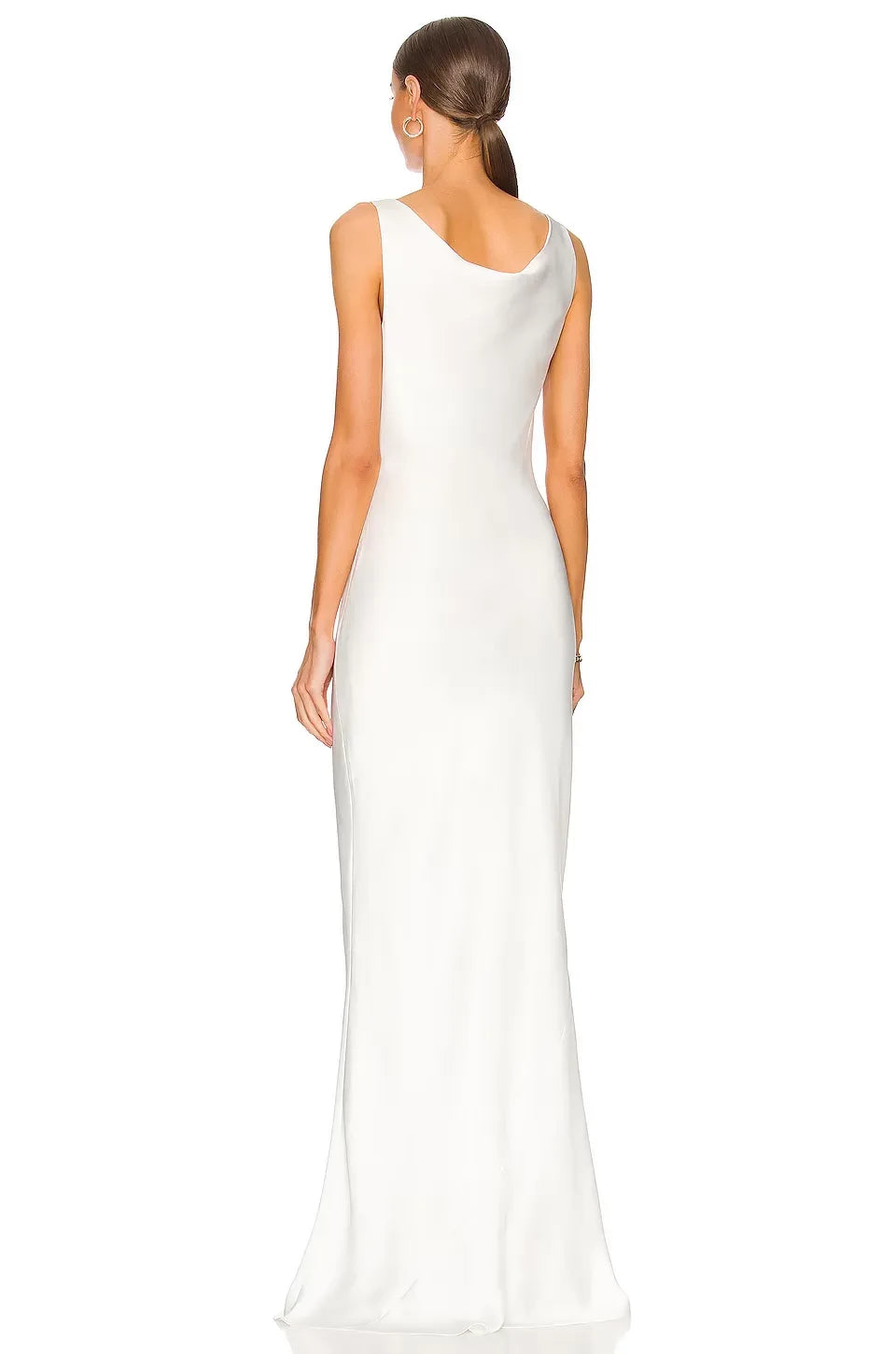 Sleek Mermaid Asymmetric Neck Sleeveless Floor Length Evening Dress