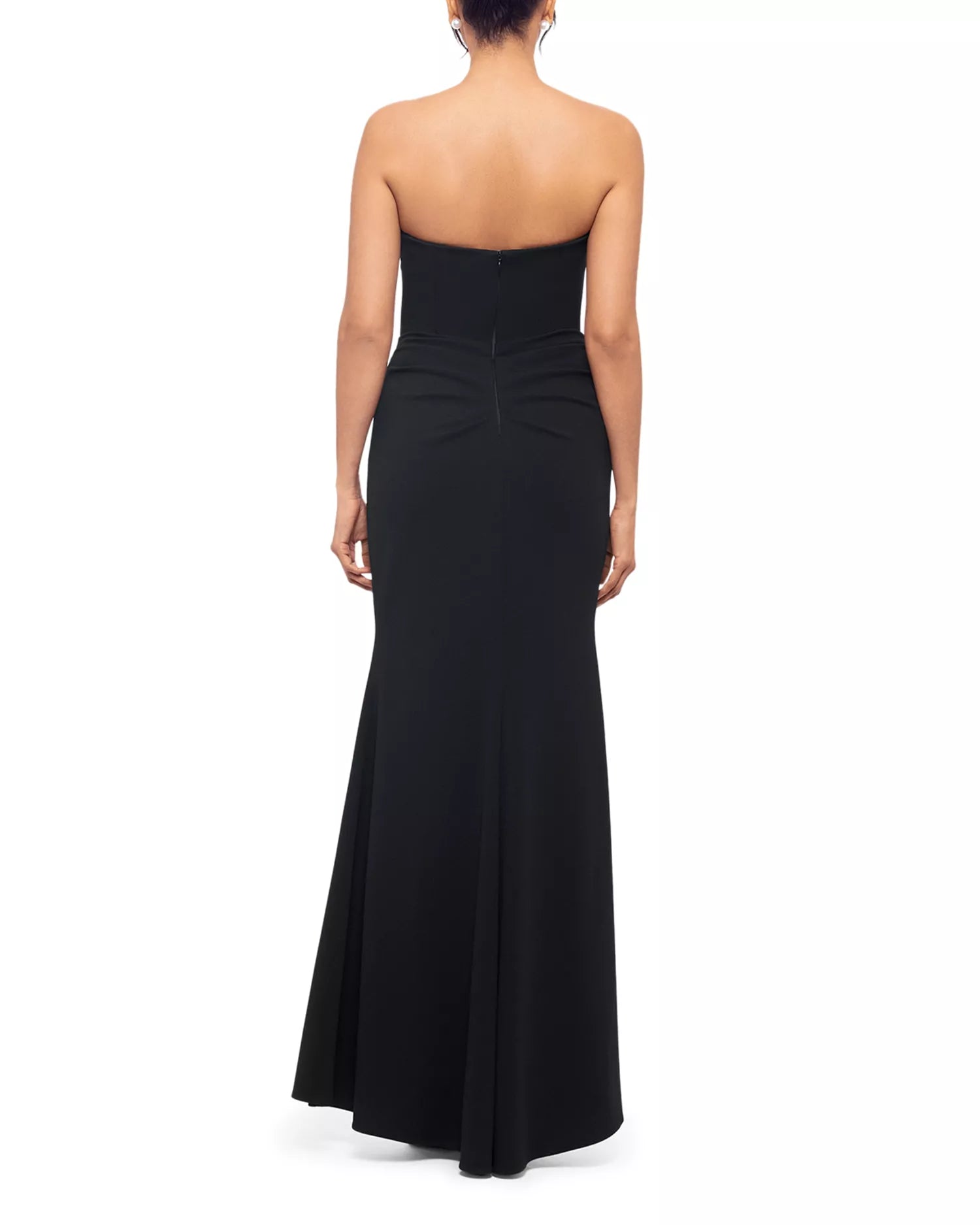 Sleek Mermaid Sweetheart Strapless Bow Accent Closed Back Floor Length For Ladies Prom Dress ﻿