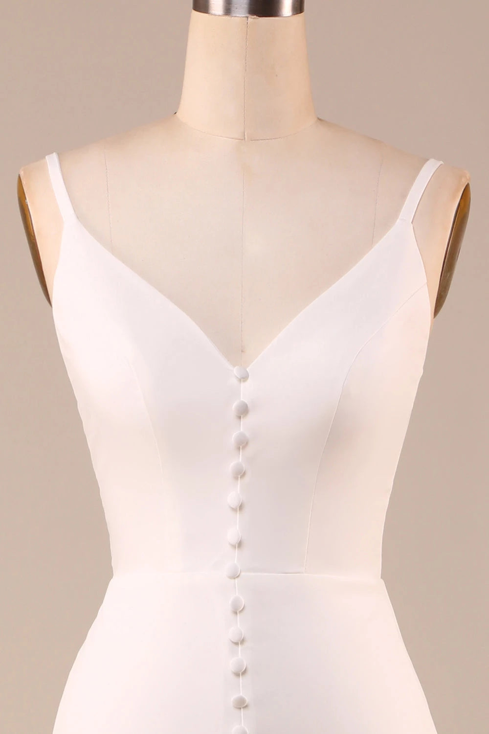 Sleek Mermaid V  Neck Sleeveless Low Back Maxi Wedding Dress