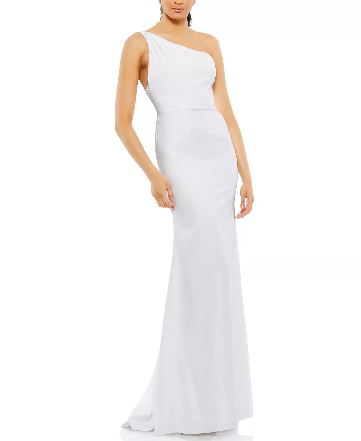 Sleek Trumpet One Shoulder Sleeveless Cut Out Back Floor Length For Sale Prom Dress ﻿