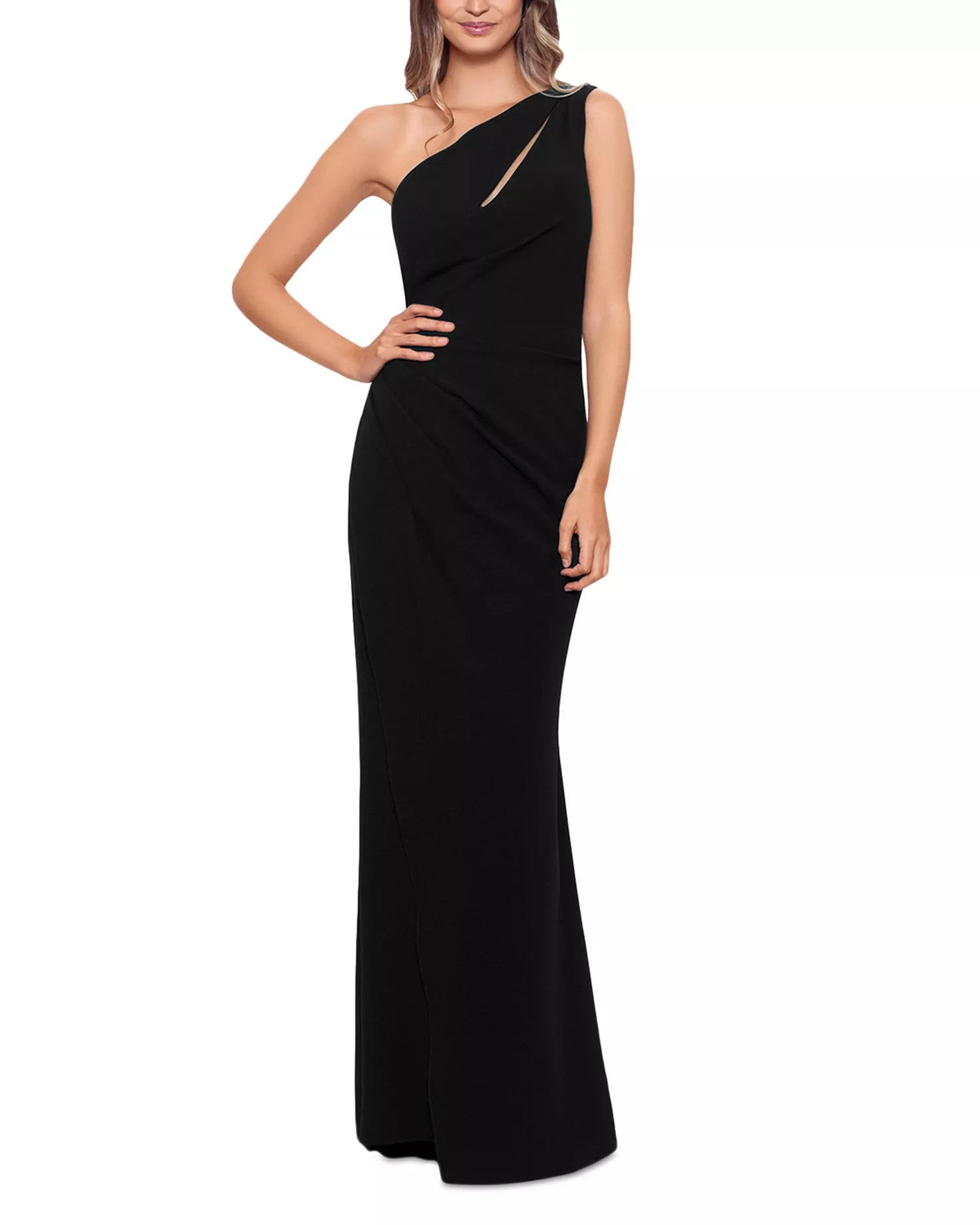 Sleek Trumpet One Shoulder Sleeveless Cutout Back Floor Length Hot Sale Prom Dress