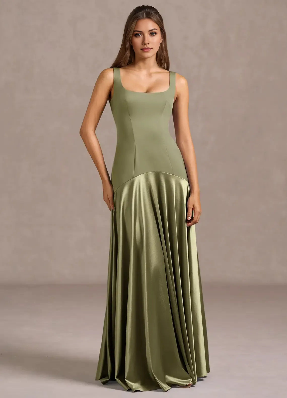 Sleek Trumpet Square Neck Sleeveless Open Back Floor Length For Sale Prom Dress