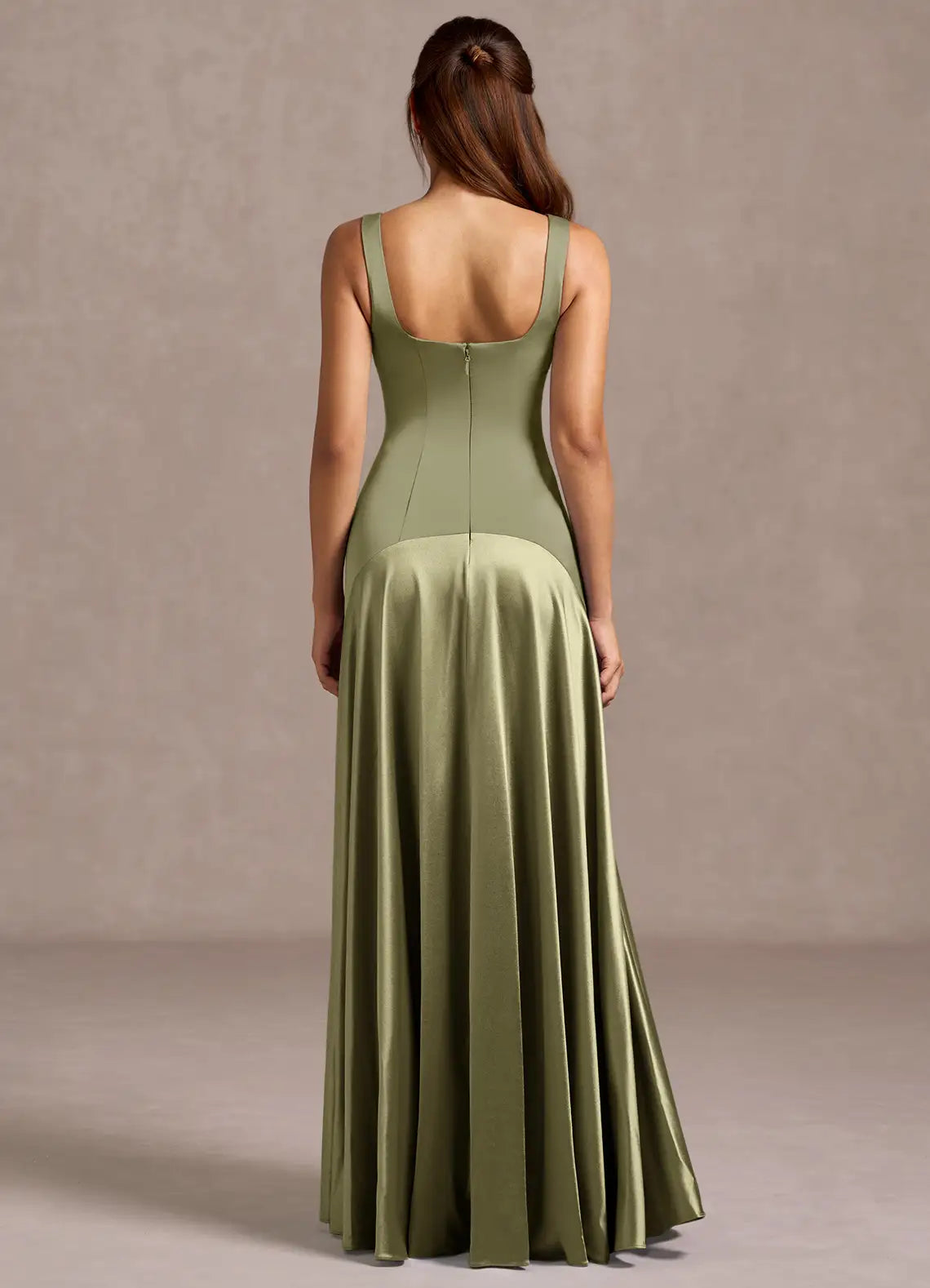 Sleek Trumpet Square Neck Sleeveless Open Back Floor Length For Sale Prom Dress