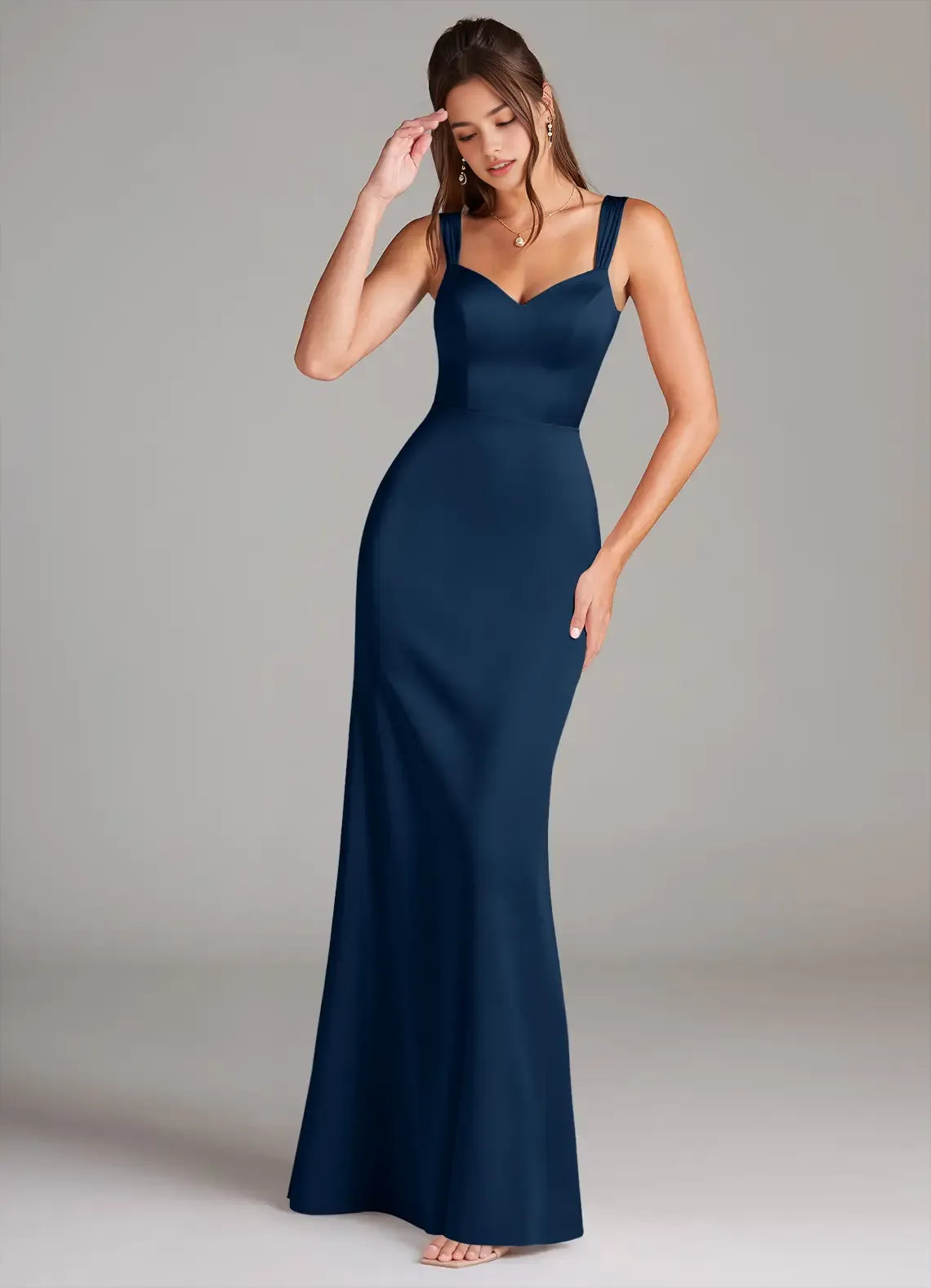 Sleek Trumpet Sweetheart Neck Sleeveless Square Back Floor Length For Women Prom Dress