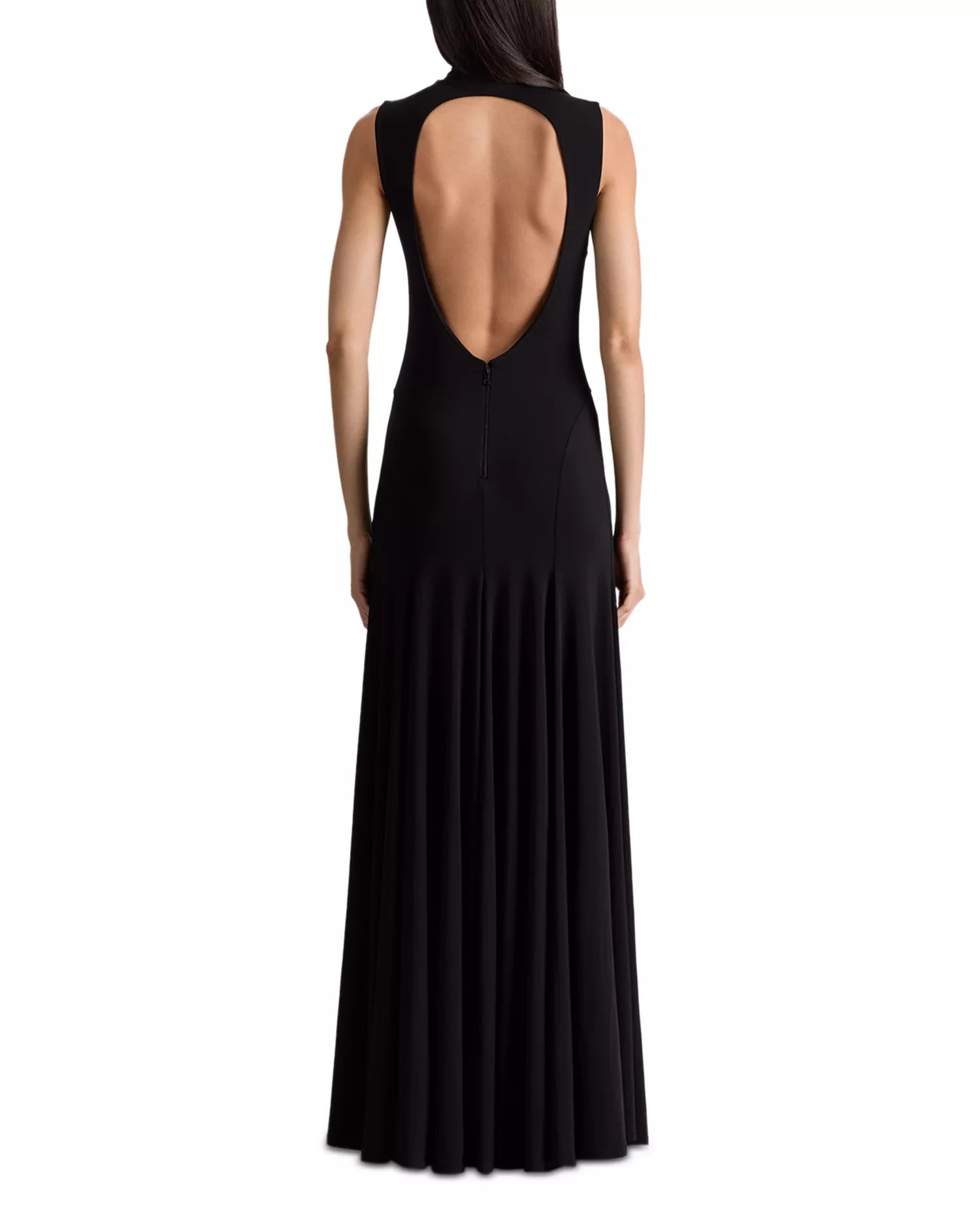 Sleek Trumpet Turtleneck Sleeveless Keyhole Back Floor Length Female Prom Dress