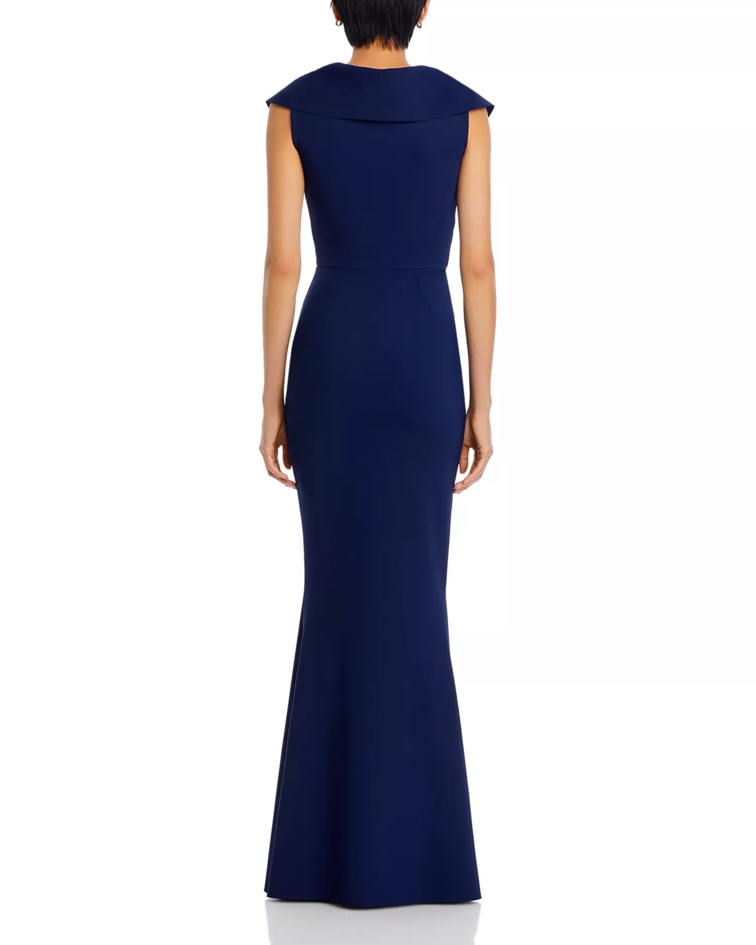 Sleek Trumpet V Neck Sleeveless Open Back Floor Length For Ladies Prom Dress